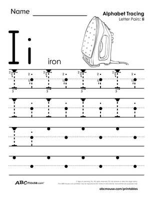printable letter i worksheets