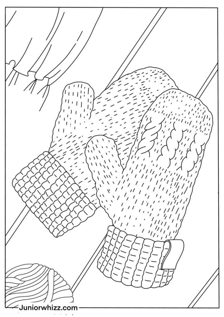printable mitten coloring page