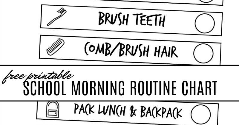printable morning routine chart