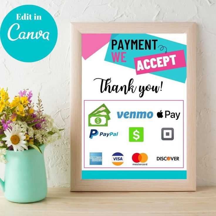 printable payments accepted sign printable payments accepted sign