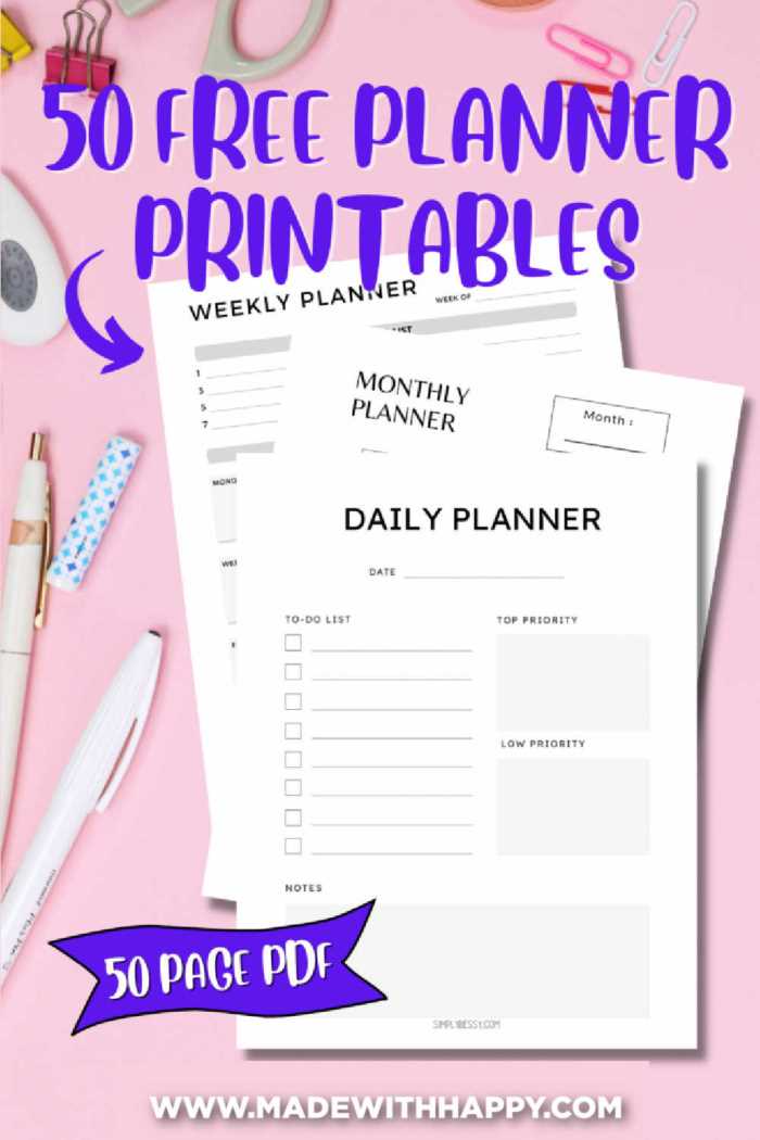 printable planners free