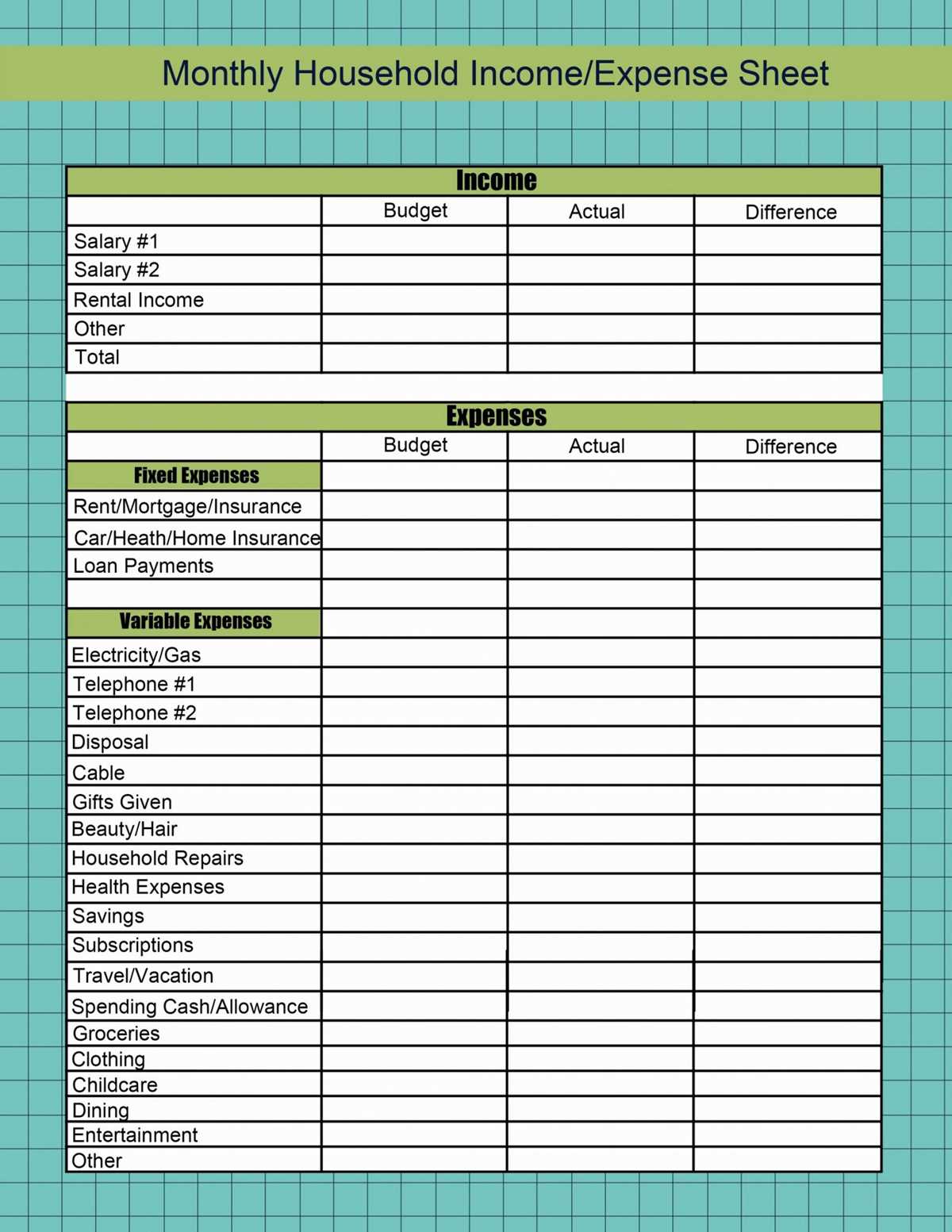 printable small business spreadsheet for income and expenses printable small business spreadsheet for income and expenses