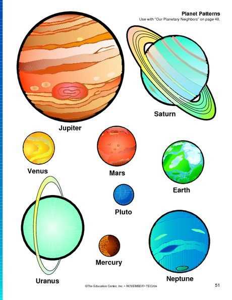 printable solar system planets