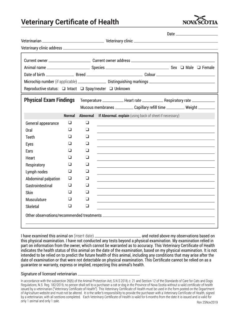printable veterinary health certificate form printable veterinary health certificate form