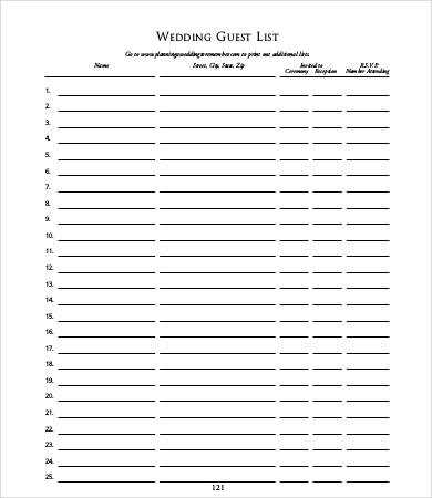 printable wedding guest list printable wedding guest list