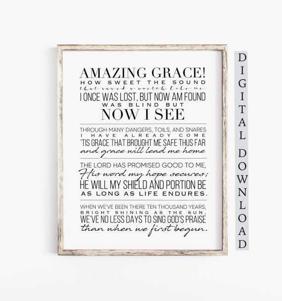 printable words to amazing grace printable words to amazing grace