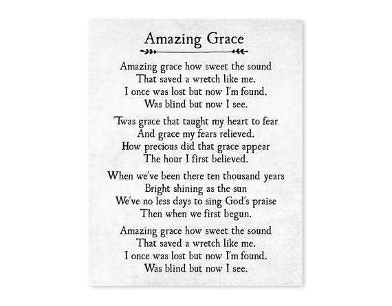 printable words to amazing grace printable words to amazing grace