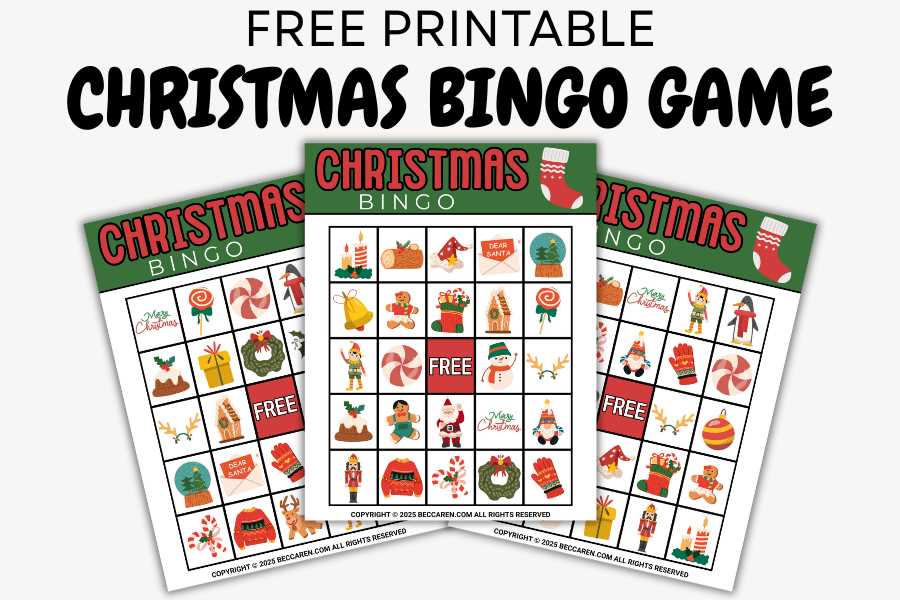 printable xmas bingo