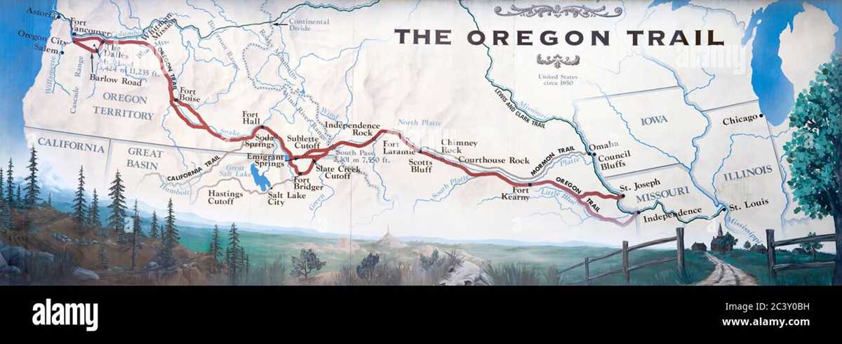 printable map of the oregon trail printable map of the oregon trail