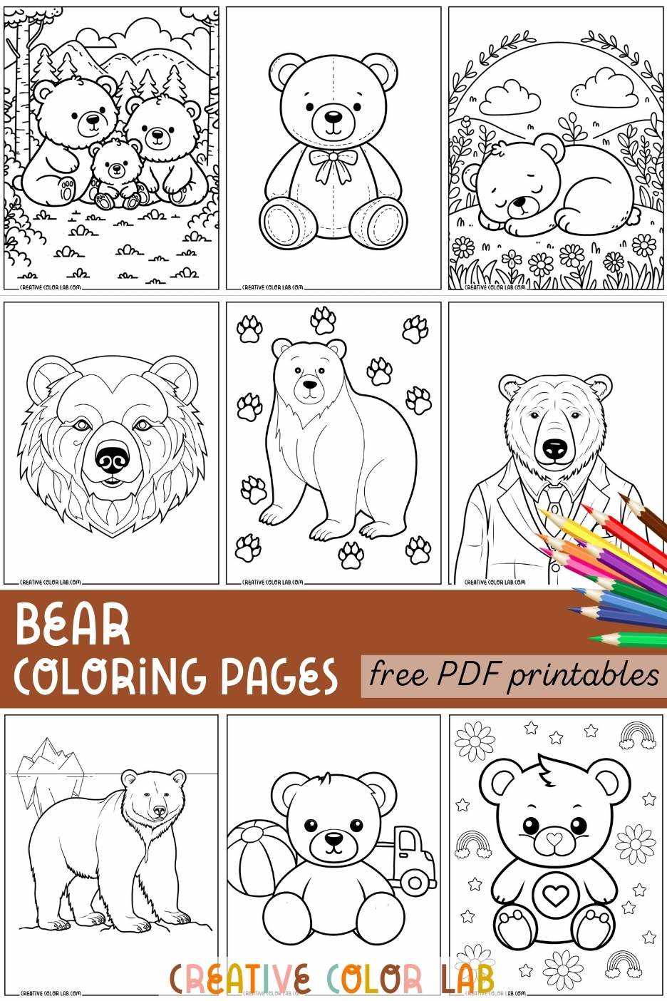 free printable bear coloring pages free printable bear coloring pages