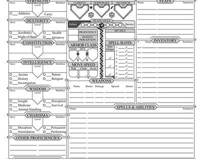 blank dnd 5e character sheet printable
