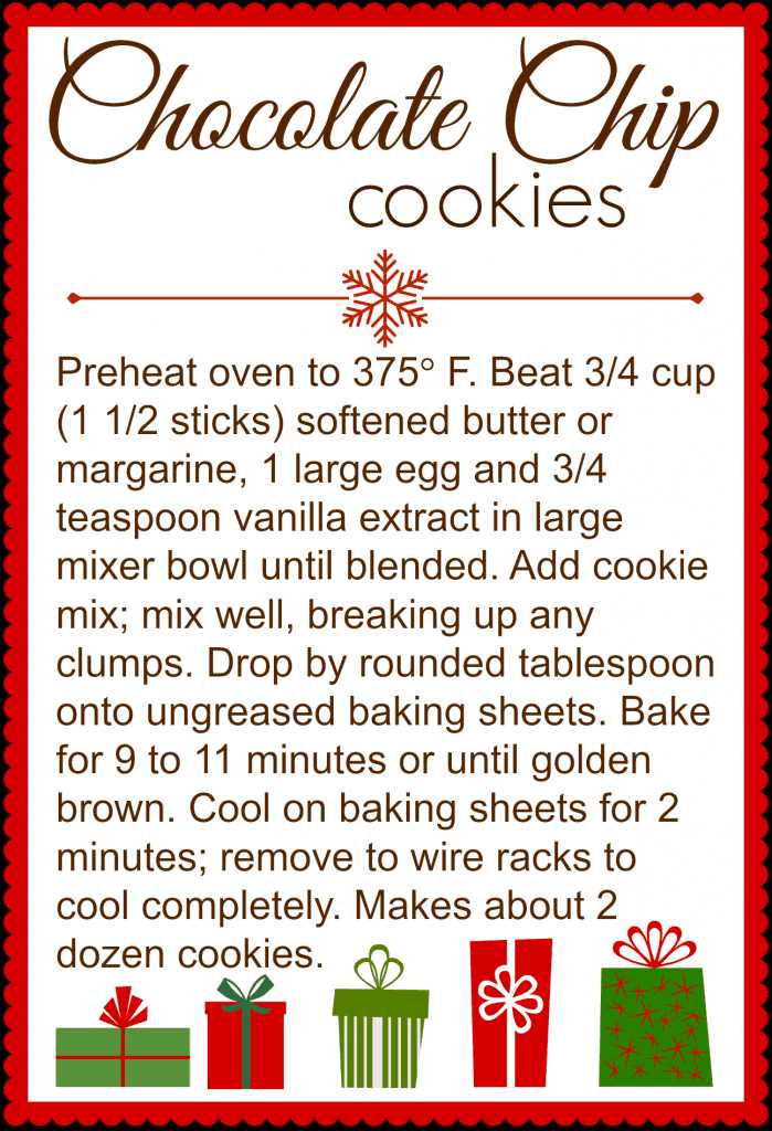 chocolate chip cookie printable chocolate chip cookie printable