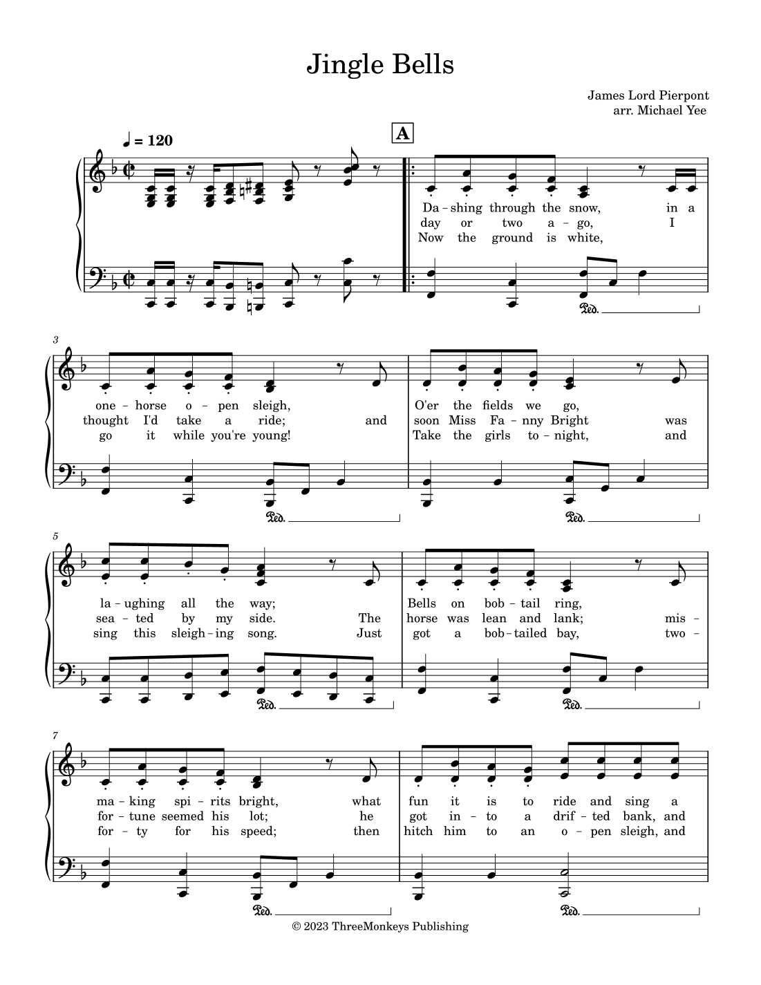 printable jingle bells sheet music printable jingle bells sheet music