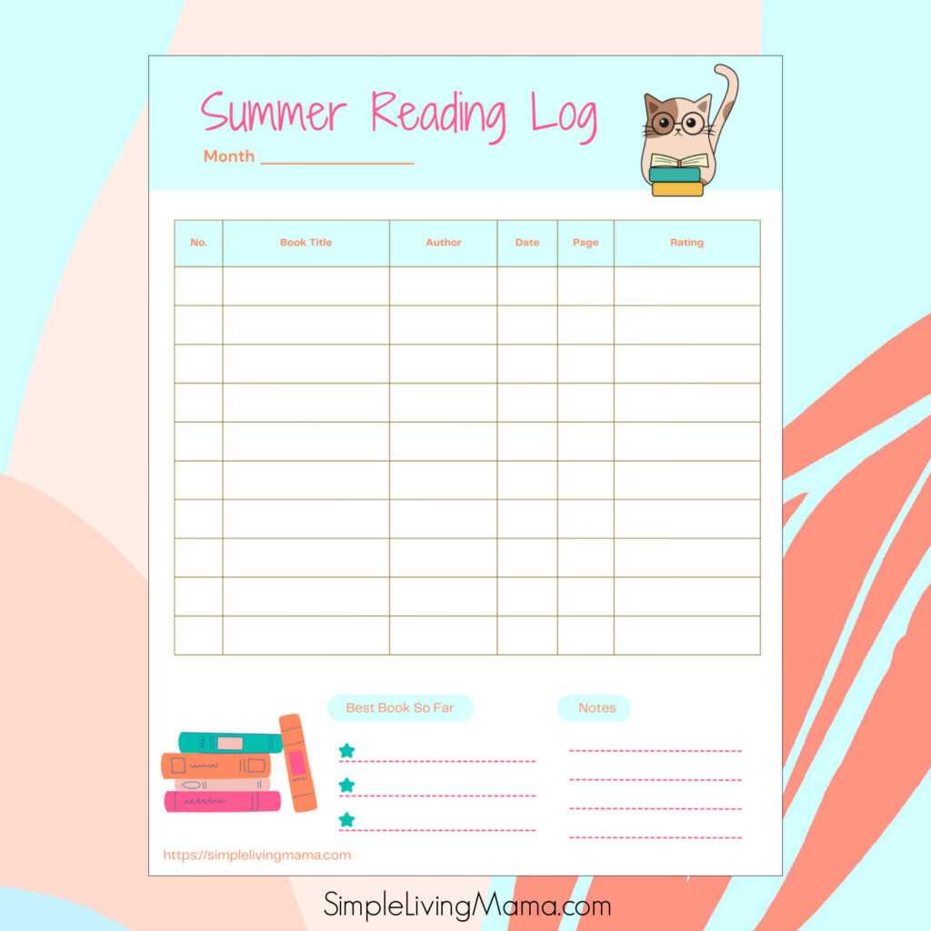 reading log free printable