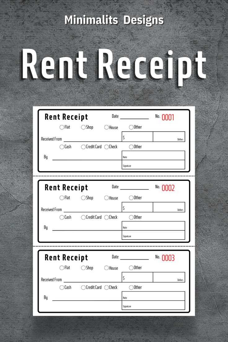 rent receipts printable