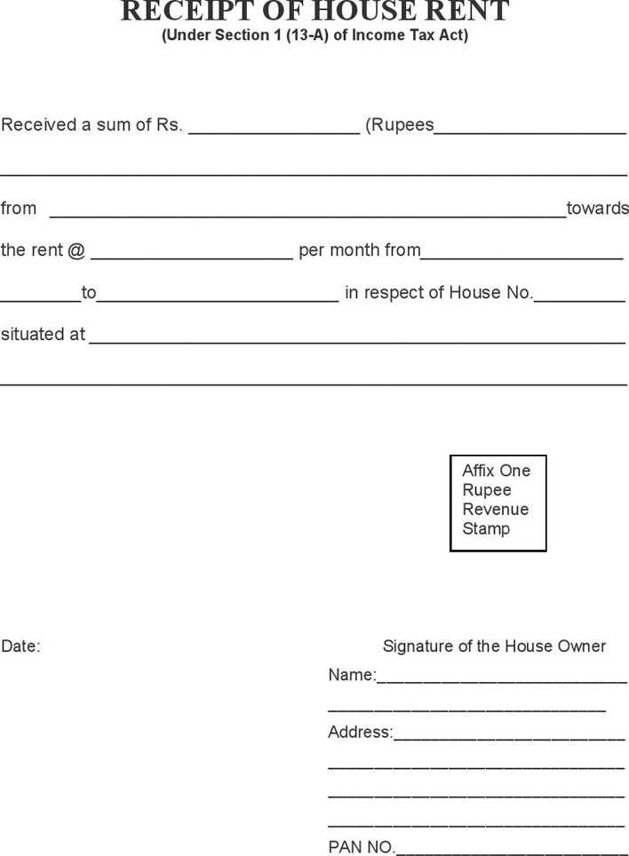 rent receipts printable