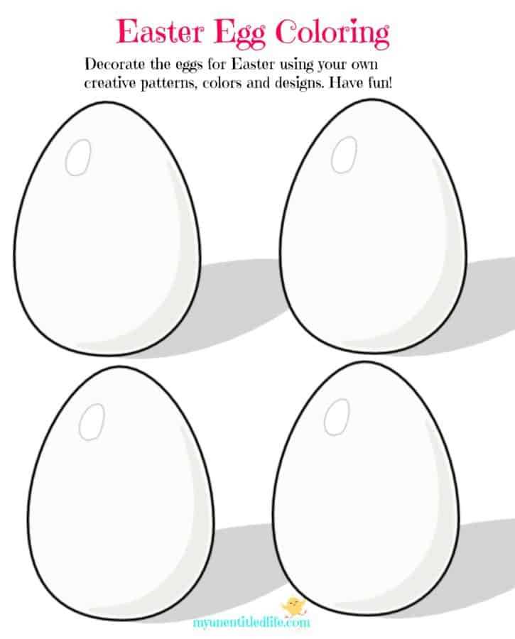 easter eggs to color printable