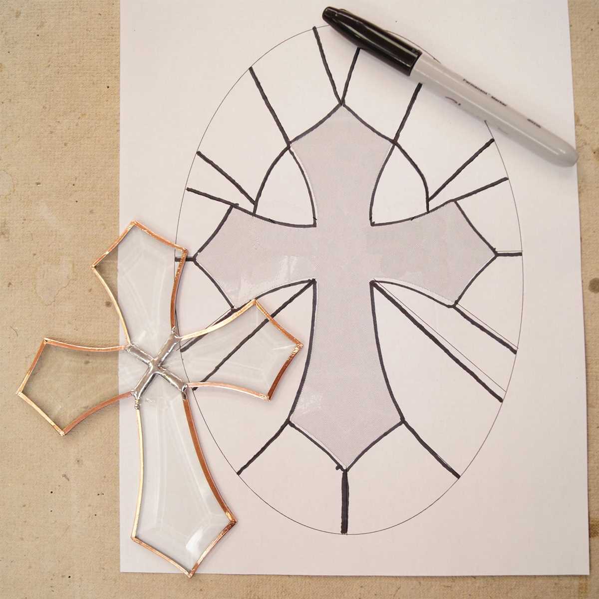 free printable stained glass cross patterns