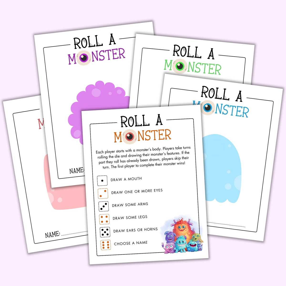 roll a monster free printable