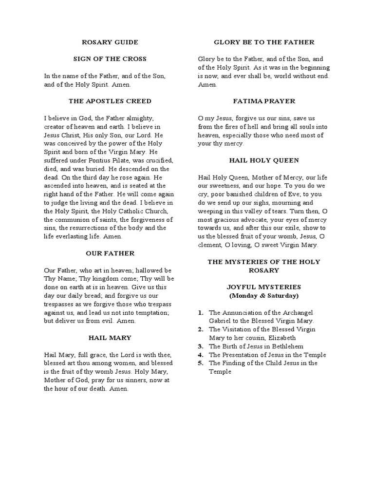 rosary prayers printable rosary prayers printable