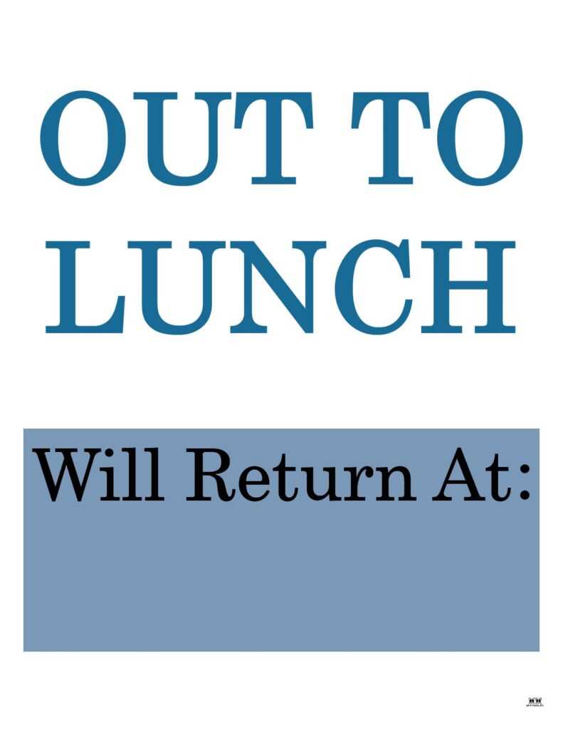 out to lunch sign printable out to lunch sign printable