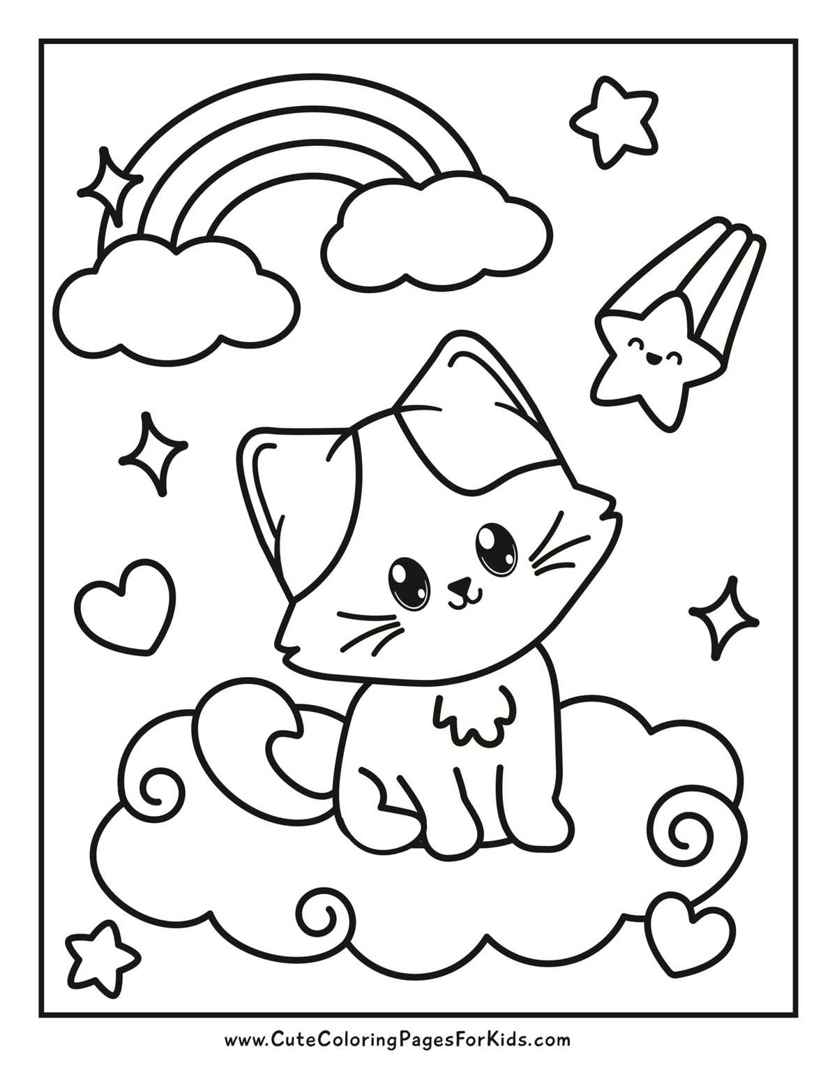 printable cat colouring pages