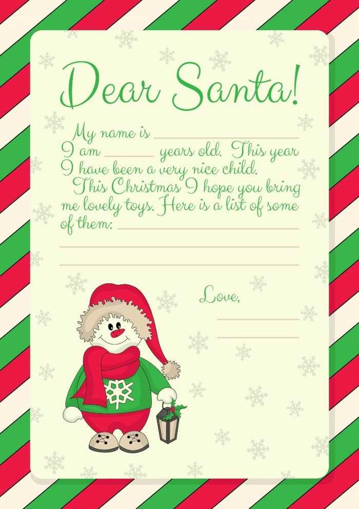 santa letter free printable