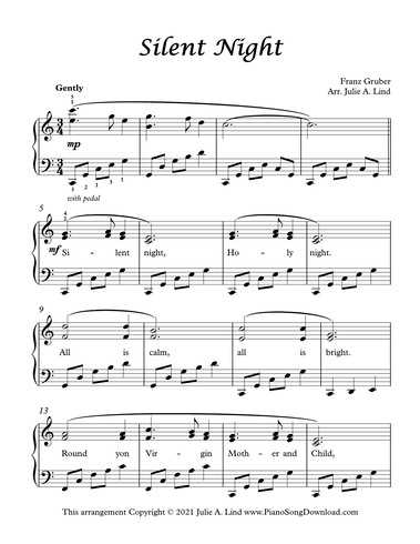 silent night printable sheet music silent night printable sheet music