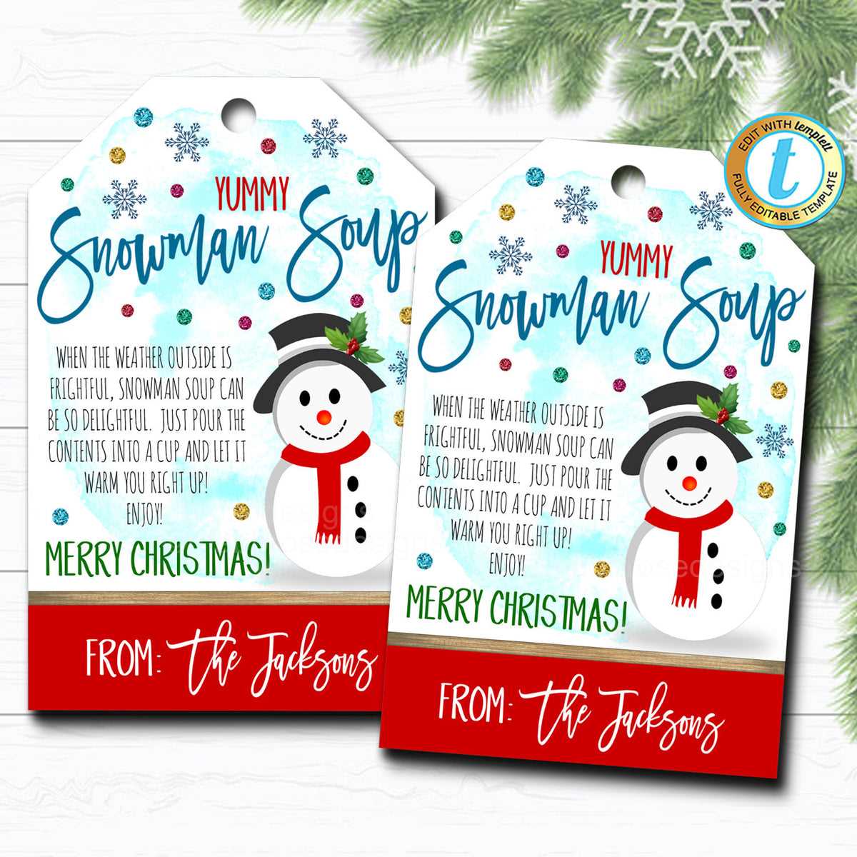 snowman soup printable