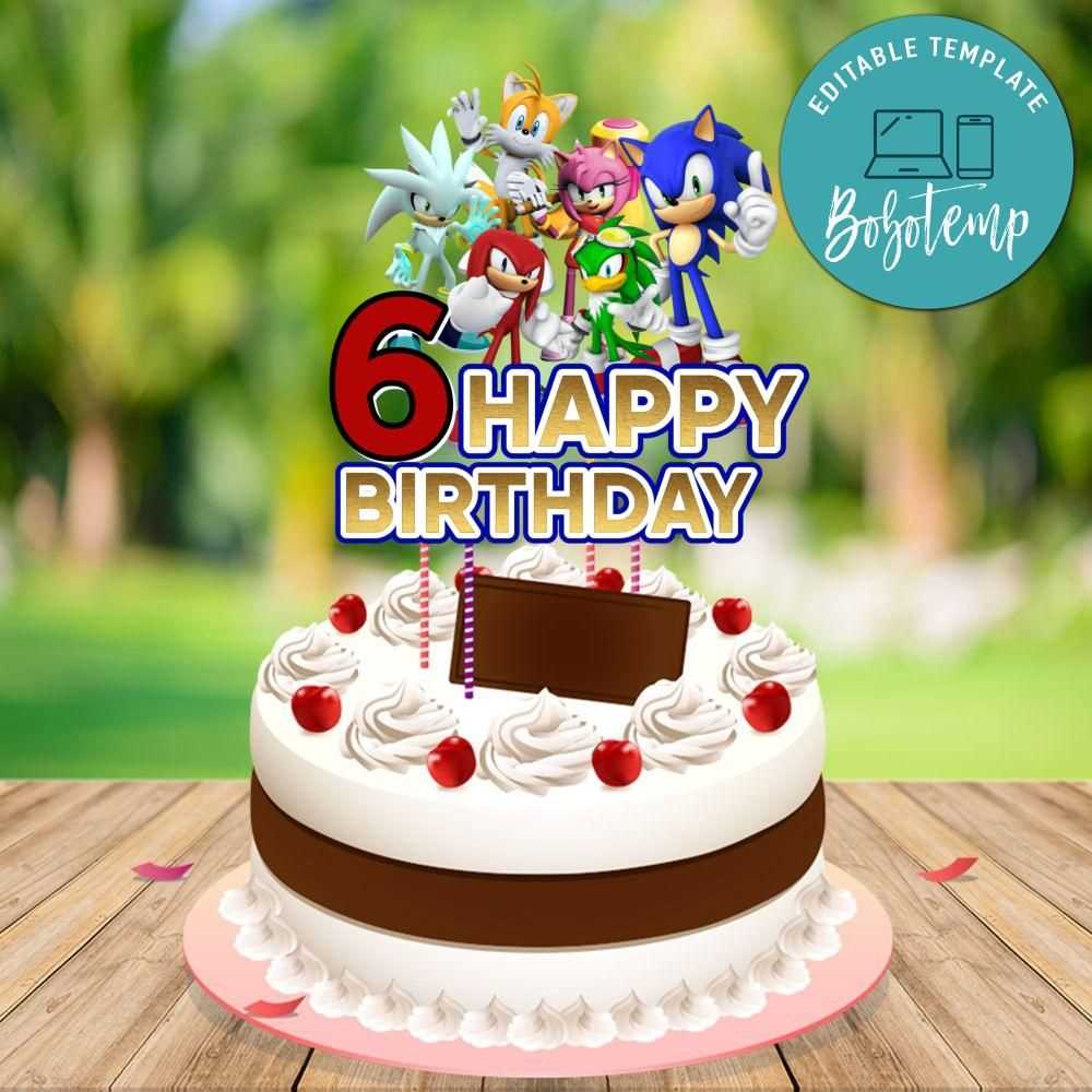 sonic cake topper printable