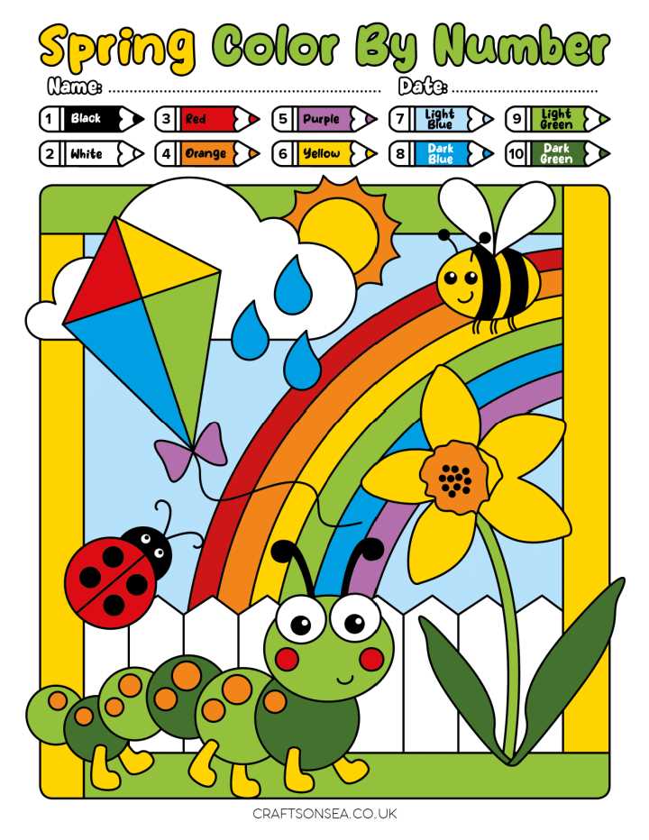 spring color by number printables spring color by number printables