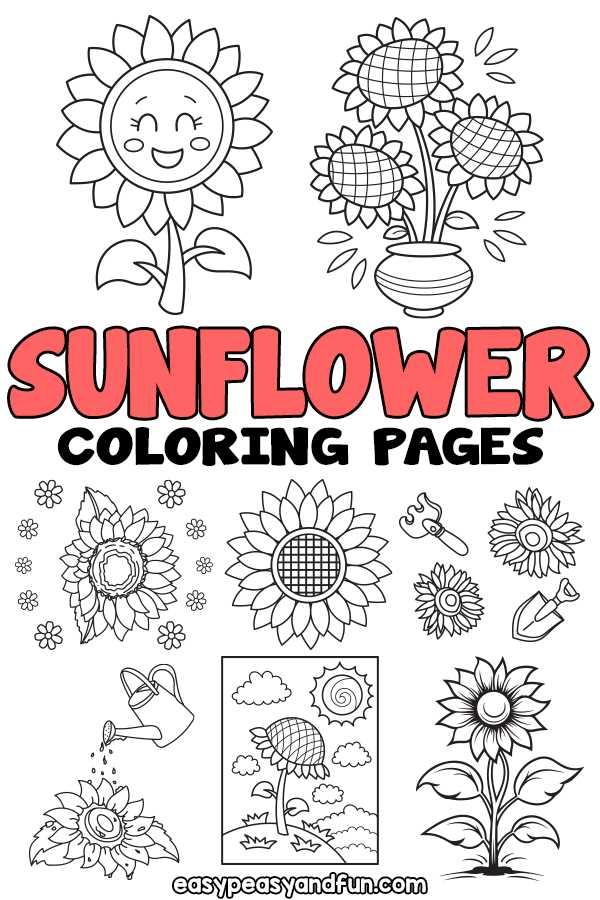 sunflower printable coloring pages