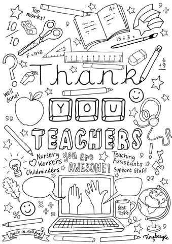 teacher appreciation coloring card free printable