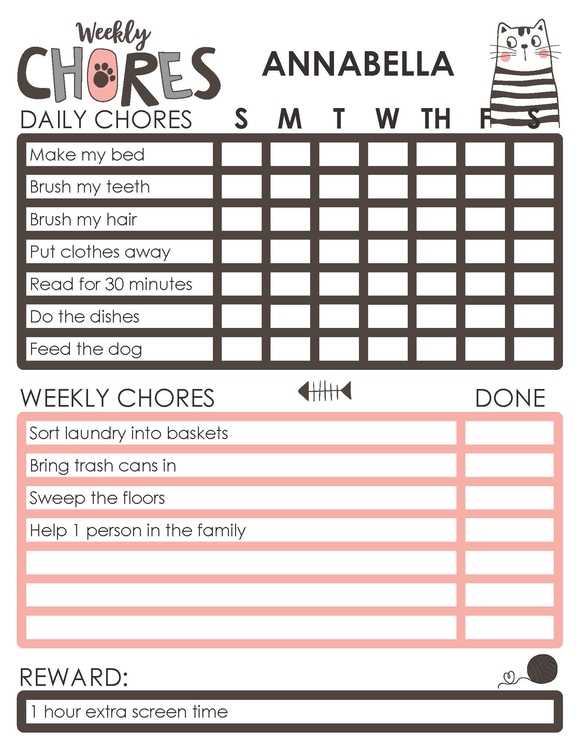 teenage chore list printable teenage chore list printable