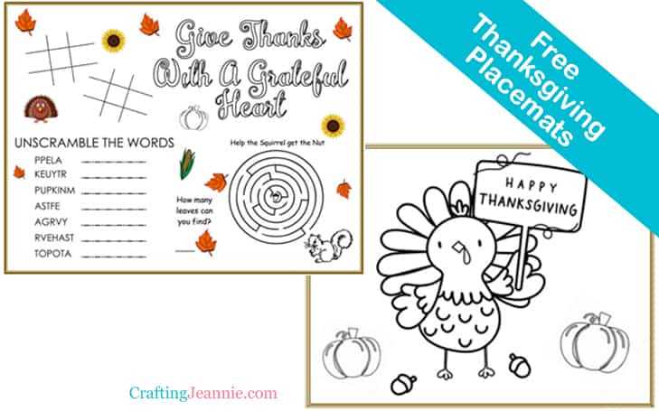 thanksgiving printable placemat