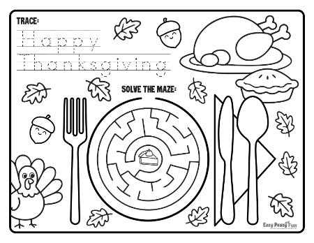 thanksgiving printable placemat