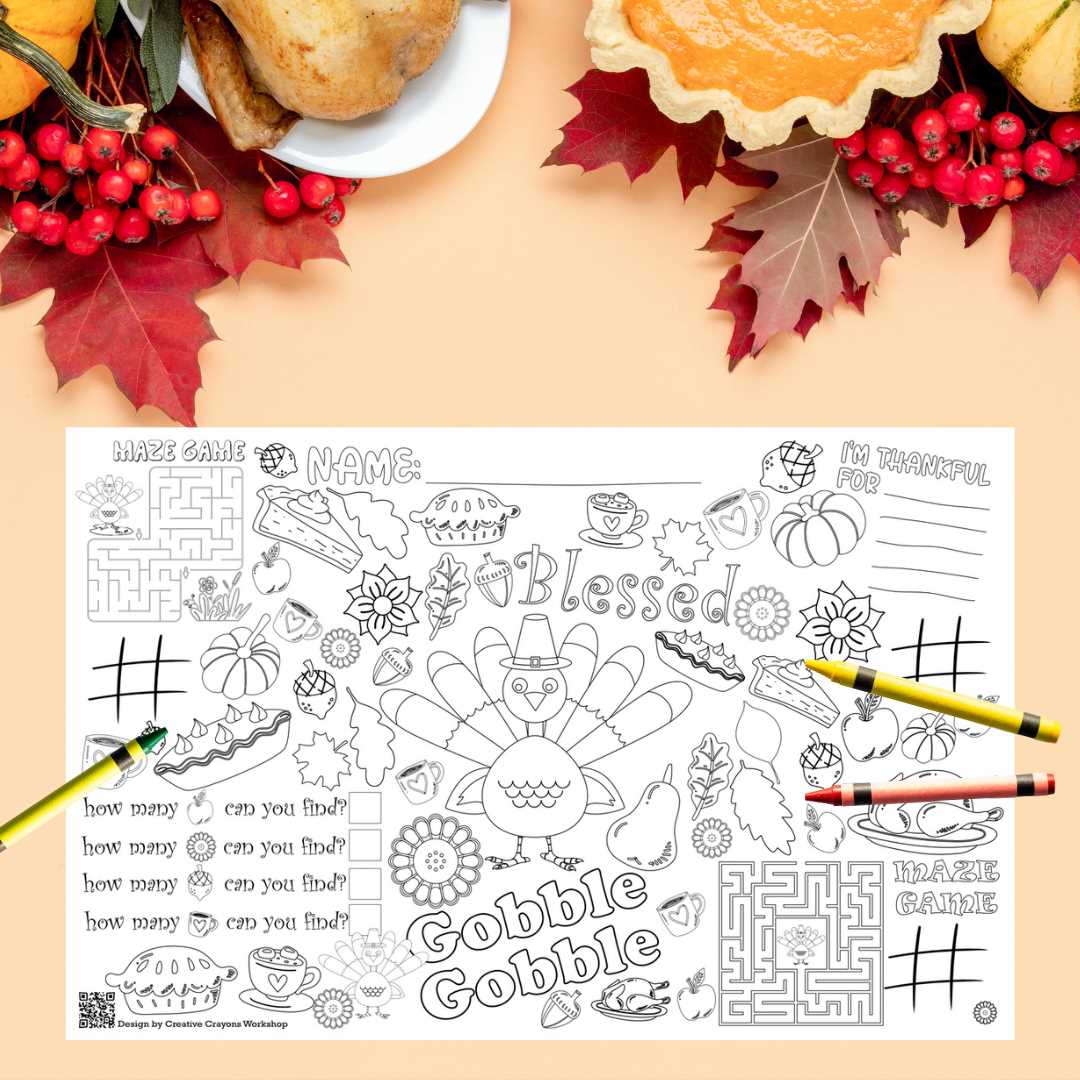 thanksgiving printable placemat