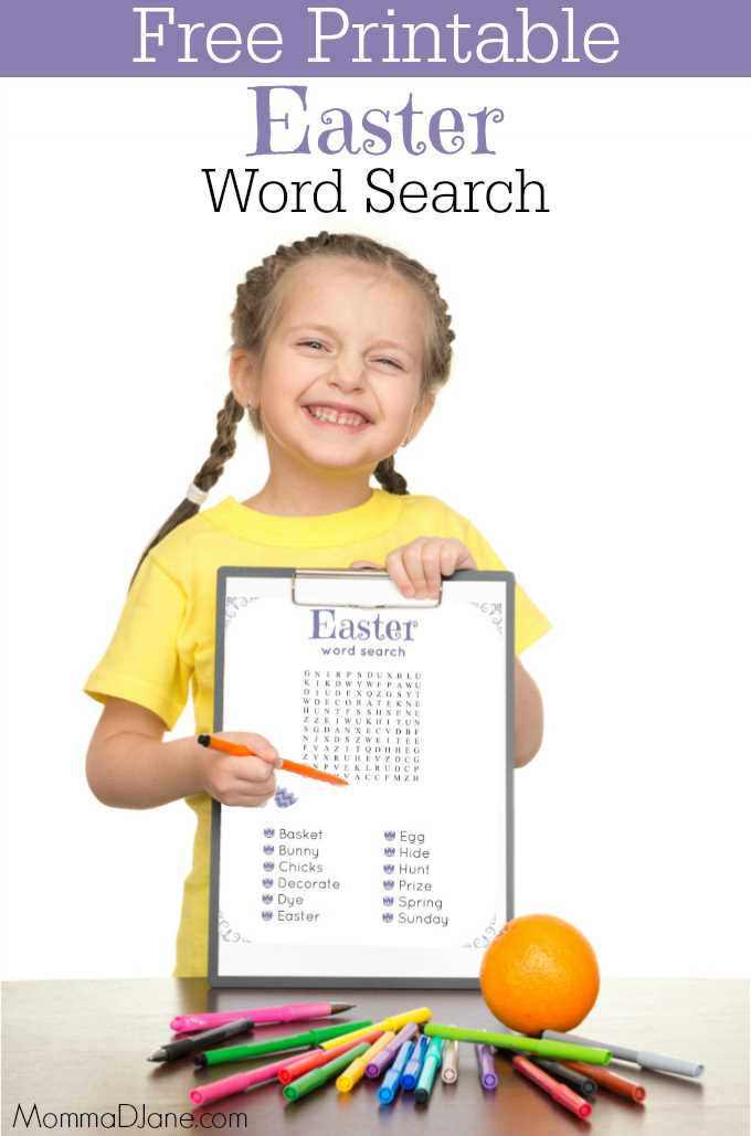 free printable easter word search