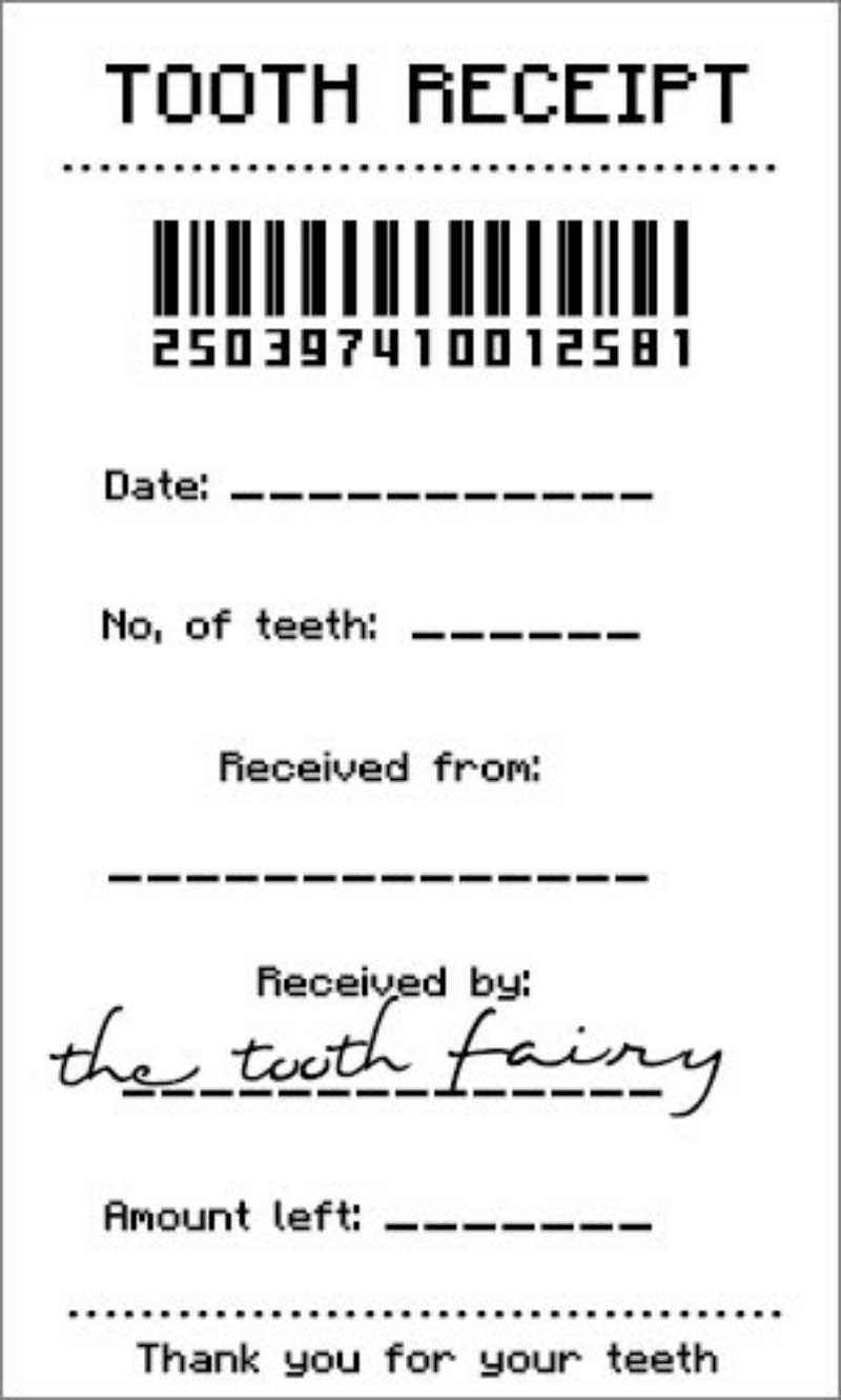 tooth fairy receipt printable free tooth fairy receipt printable free