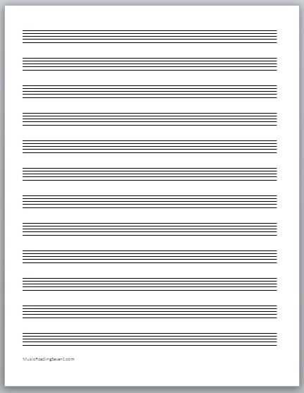 free printable staff paper