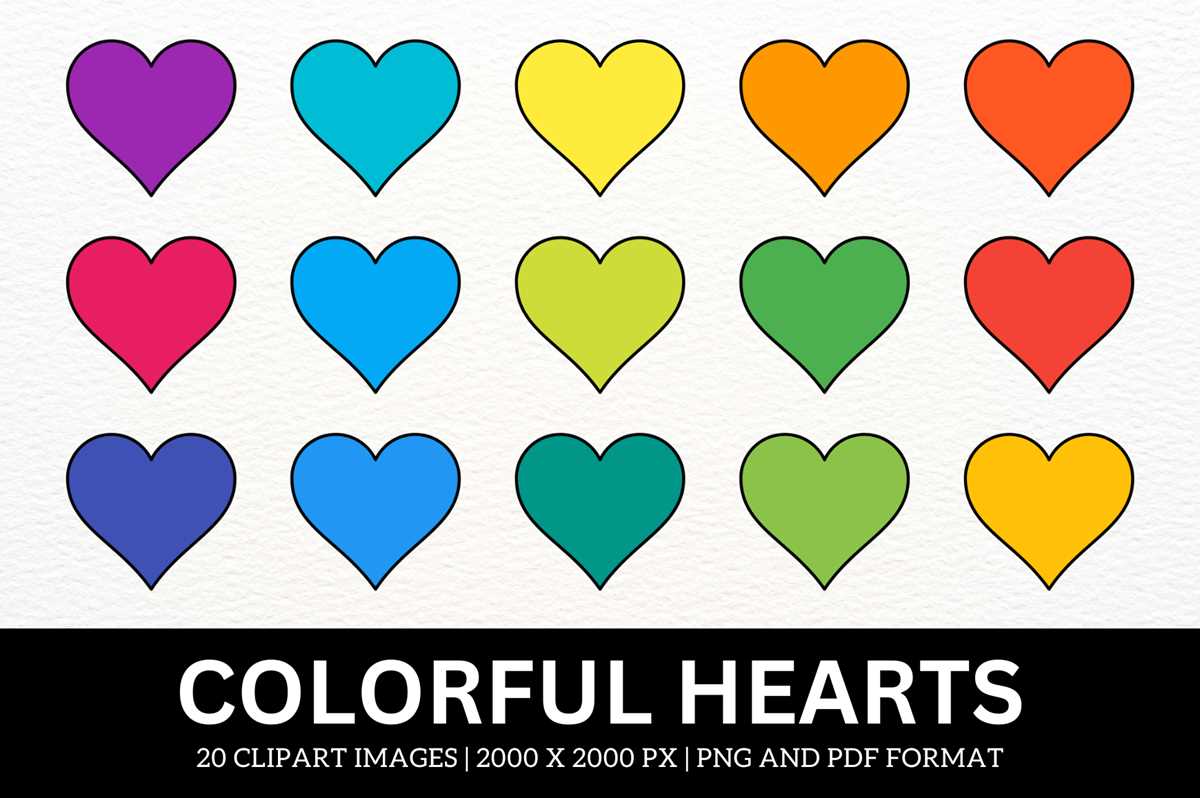 printable colored hearts