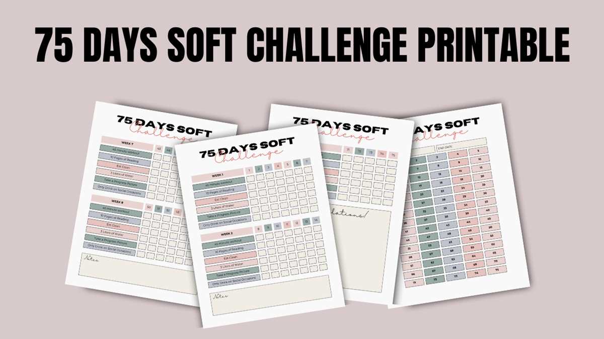 free printable 75 soft challenge tracker