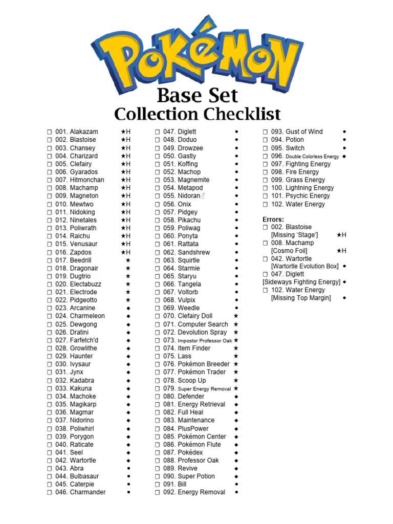 pokemon checklist printable pokemon checklist printable
