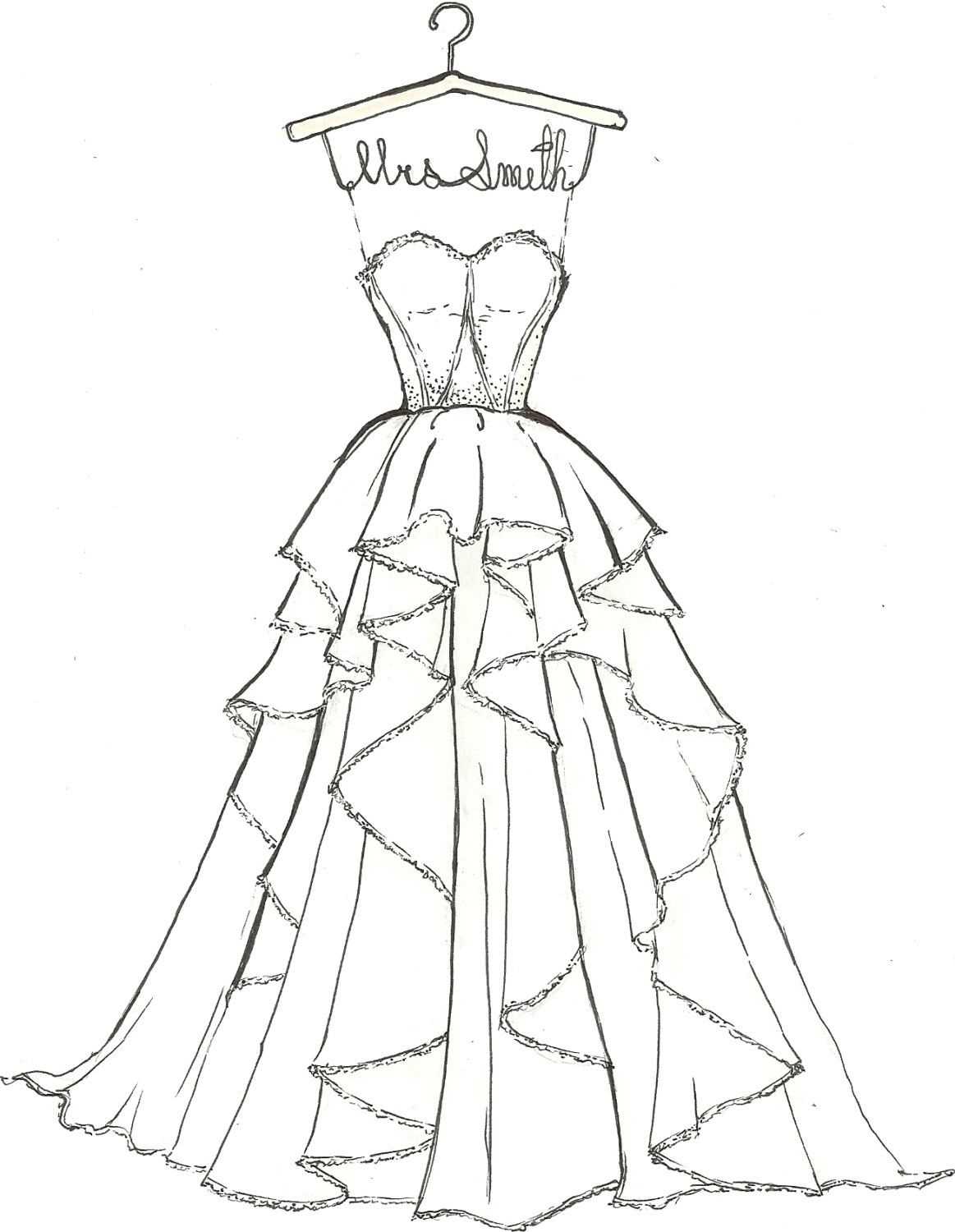 printable fashion dress coloring pages