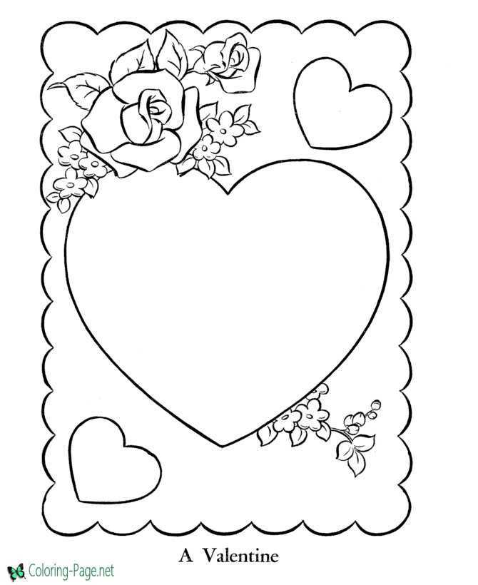 valentine color page printable valentine color page printable