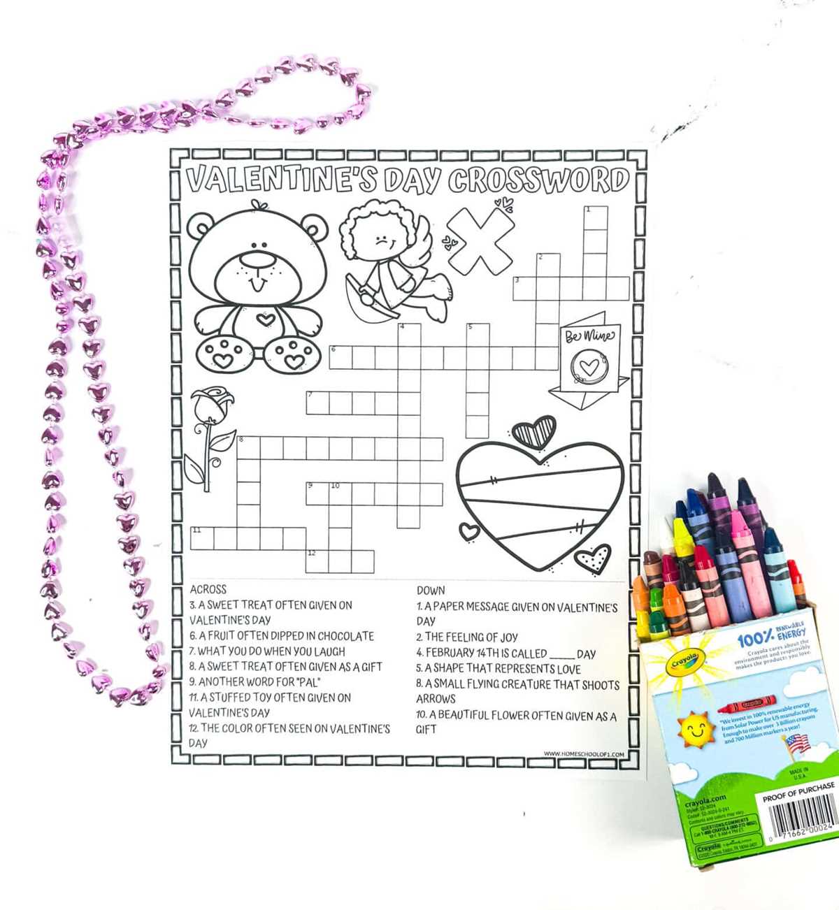 valentines crossword printable valentines crossword printable