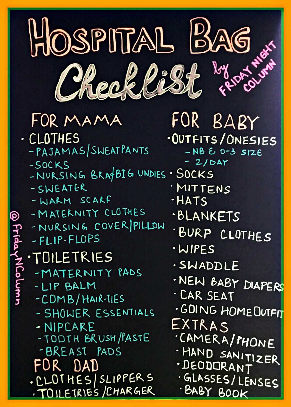 printable hospital bag checklist printable hospital bag checklist