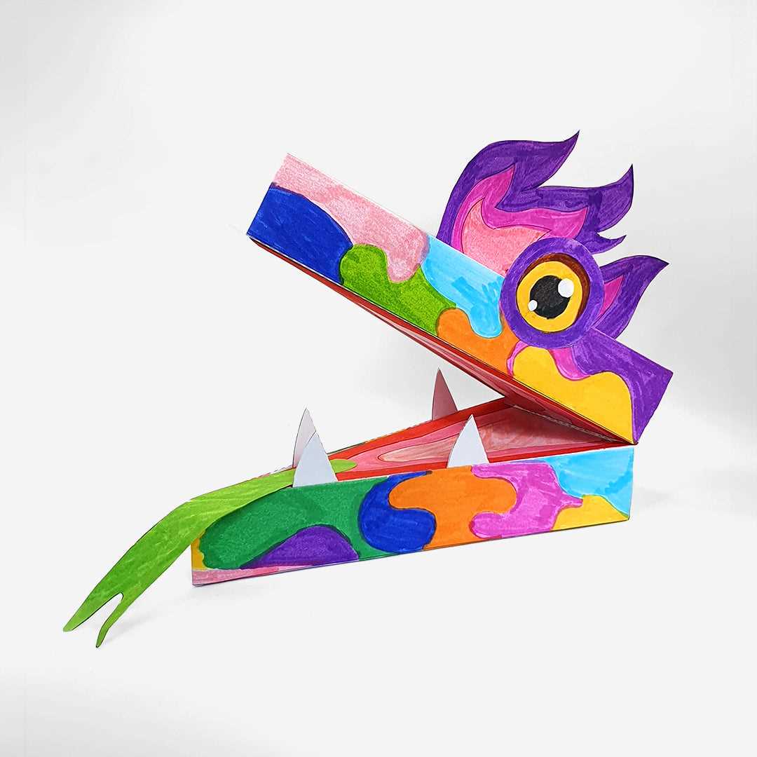paper dragon puppet printable