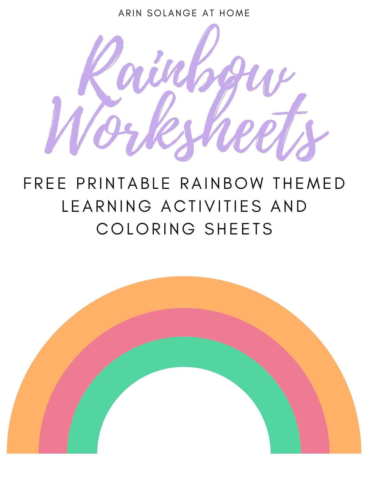 free printable rainbow coloring pages