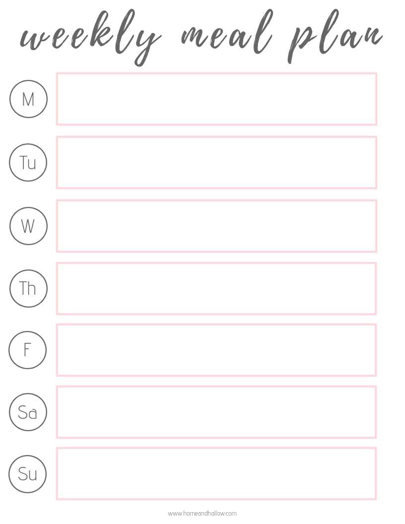 free printable menu planner free printable menu planner